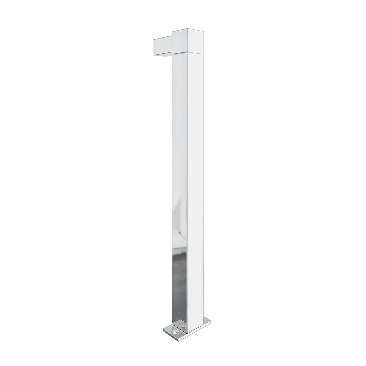 Brushed nickel elbow standoff bracket, vertical post with square base plate