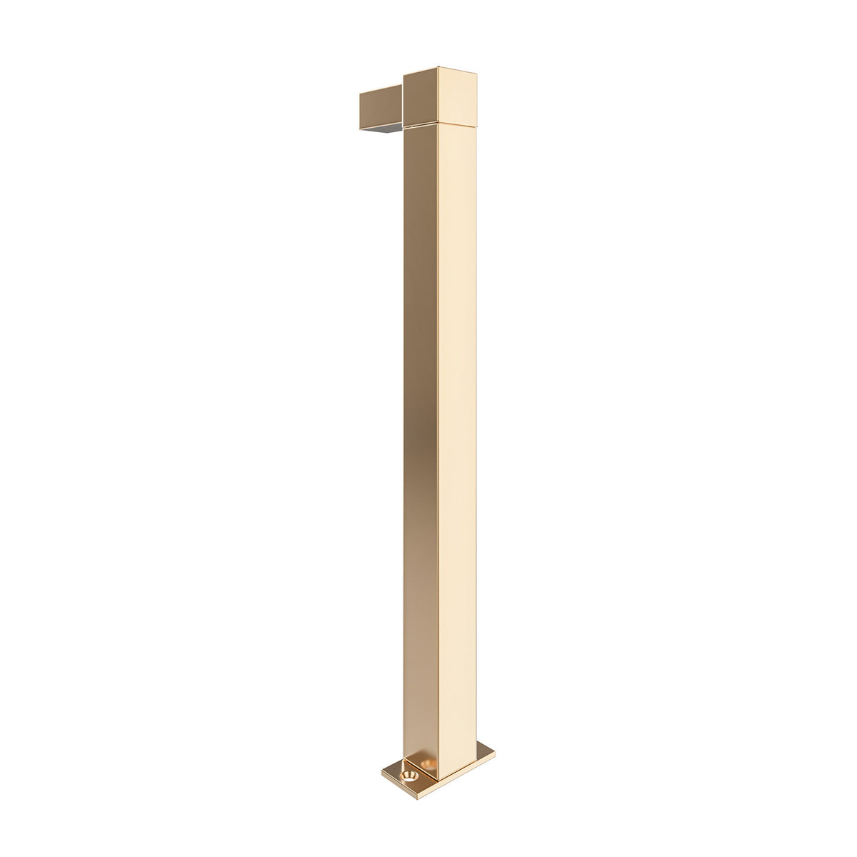 Golden bronze elbow standoff bracket with square base plate for floating wall frames