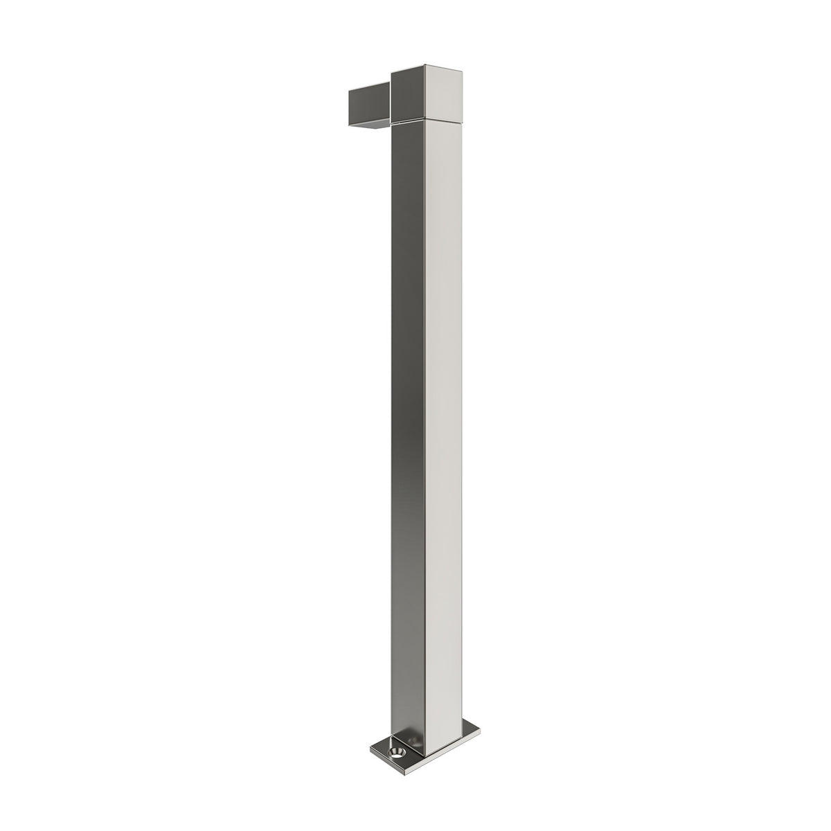 Gunmetal gray elbow standoff bracket with square base plate for floating wall frames