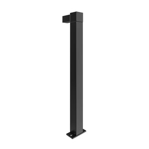 Matte black elbow standoff bracket with square base plate for floating wall frames