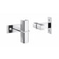 Wall-mounted floating frame extension bracket, polished chrome finish with two mounting screws