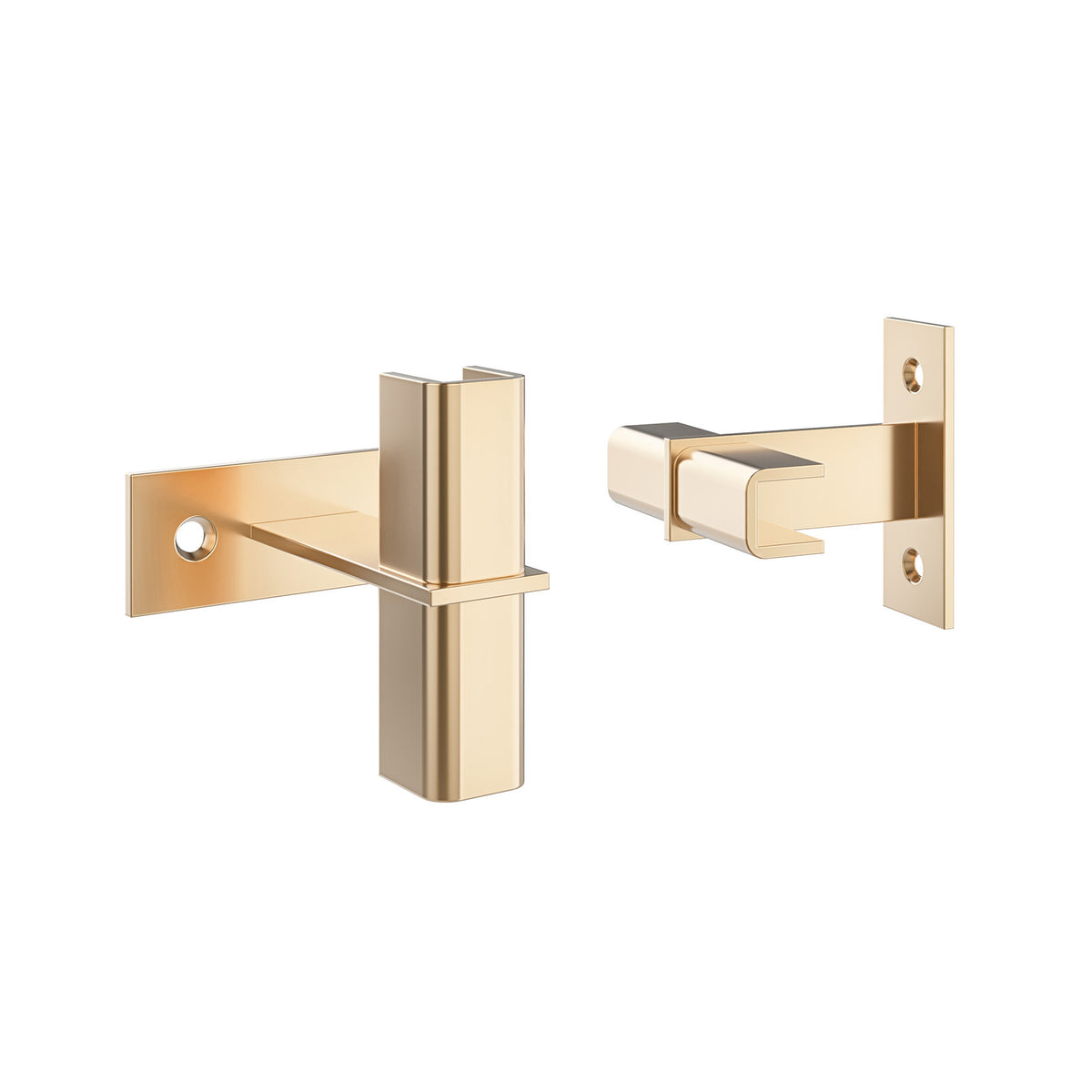 Wall-mounted floating frame extension bracket, golden bronze finish with two mounting screws