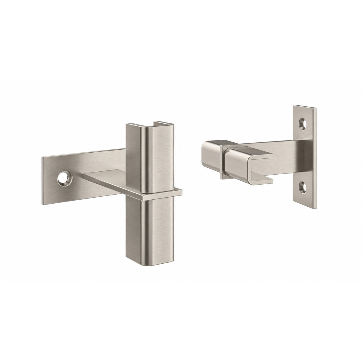 Wall-mounted floating frame extension bracket, brushed gunmetal finish with two screws