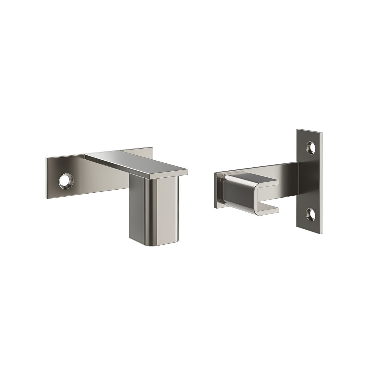 2-inch floating frame standoff bracket, gunmetal finish, wall plates with round screw holes