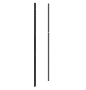 Two metal wall frame backer bars with mounting holes, matte black finish