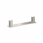 Brushed nickel floating frame base plate with two vertical posts and mounting holes