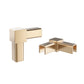 Golden bronze floating frame elbow wall bracket with two short open U mounts