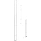 Floating wall frame with vertical rails and horizontal dividers, brushed nickel finish