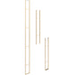 Floating wall frame with vertical rails and horizontal dividers, golden bronze finish