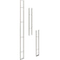 Floating wall frame with vertical rails and horizontal dividers, chrome finish