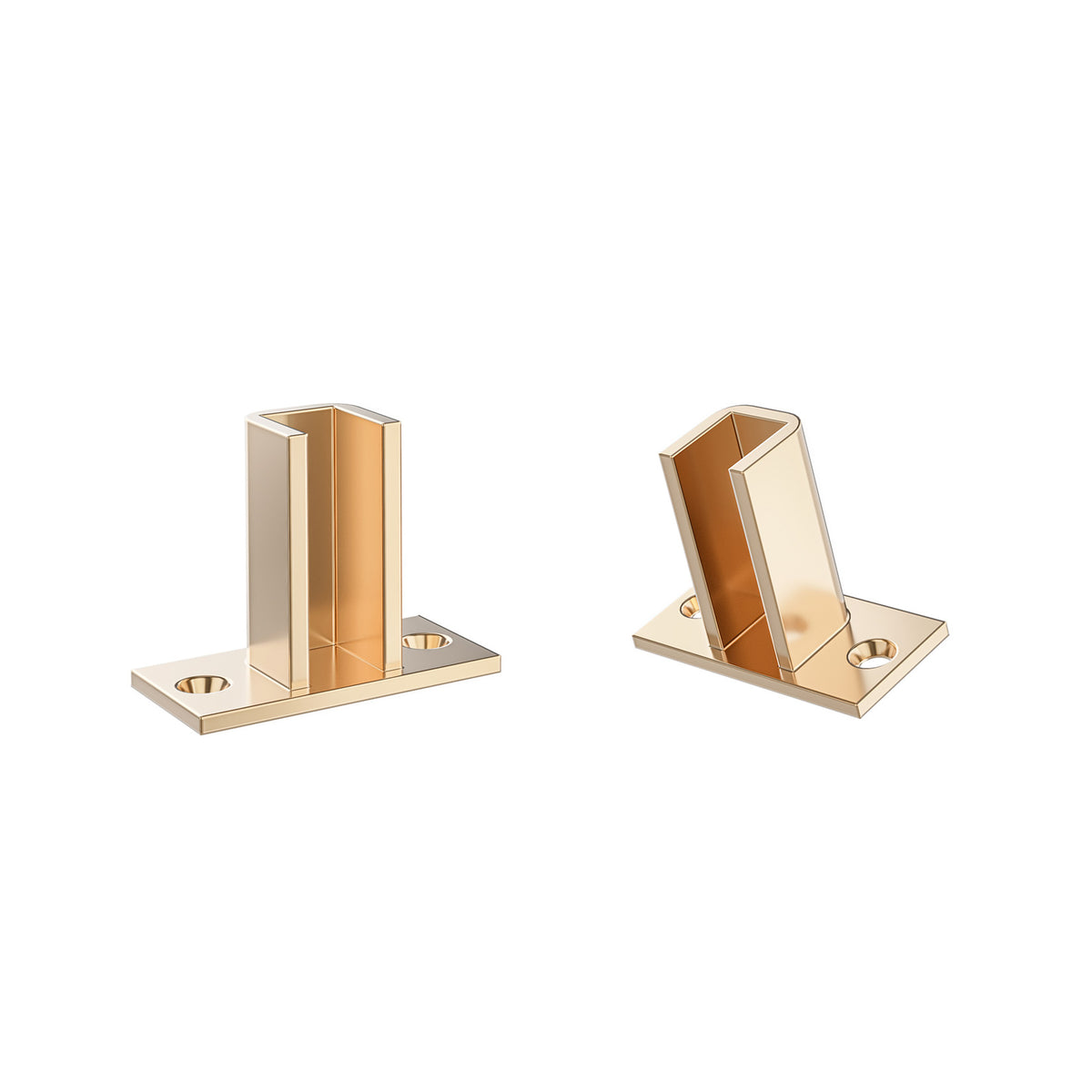 Floating frame hidden base plate with upright support and square mounting base, bronze/gold finish