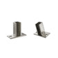 Floating frame hidden base plate with upright support and square mounting base, brushed metal finish