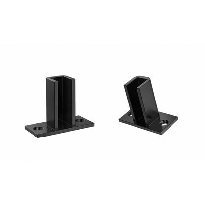 Floating frame hidden base plate with upright support and square mounting base, matte black finish