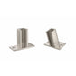 Floating frame hidden base plate with upright support and square mounting base, silver/bronzed finish