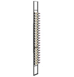 Matte black single-sided floating wine rack with bottle holders on a vertical rail