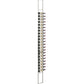 Chrome single-sided floating wine rack with bottle holders on a vertical rail