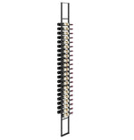 Wall-mounted double-sided floating wine rack with bottle holders and black frame