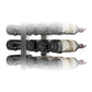 Double-sided floating wine rack kit shown from an angled front view with three rows of bottles