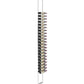 Wall-mounted floating wine rack kit with brushed metal frame and bottle pegs