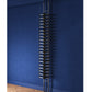 Wall-mounted wine rack kit with black metal frame, single-sided, holds wine bottles