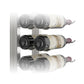 Single-sided floating wine rack kit displaying wine bottles in three stacked rows