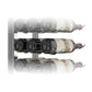 Wall-mounted floating wine rack kit with bottles in 3 rows, single-sided metal frame