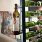 Single wine bottle in black wall mount with ring perch and metal backplate