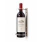 Wall-mounted wine bottle perch, silver metal backplate with two circular bottle rings