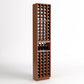 Medium wood 4-column wine bottle rack with center wine shelf and glass holders