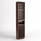 Tall wooden 4-column wine rack with two bottle grids and a top bottle display