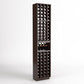 Dark wood 4-column wine bottle rack with side wine shelf and glass holders