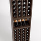 Wood wine bottle rack with four columns and two wine shelves for bottles and display