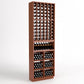 Wood wine bottle rack with 6 columns, bottle cradles, and square storage bins