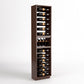 Walnut wine rack cabinet with four bottle rails and bottom wine holder compartment