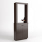 Wine tasting cabinet with mirror panel and lower cabinet with two doors