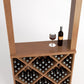 Light wood wine tasting station with diamond bottle cubby rack and tabletop wine glass