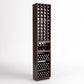 Freestanding wooden wine cellar rack with bottle grid storage, wine tray, and drawer shelves