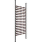 Matte black low-profile wine bottle rack with tightly spaced bottle rows