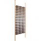 Natural wood bottle display kit with horizontal rails for wine bottles