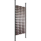 Matte black low-profile wine bottle rack with horizontal rails and stored bottles