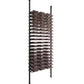 Matte black low-profile wine bottle rack with horizontal rows for storing bottles