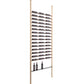 Golden bronze wine bottle post shelf rack with front slots and lower bottle shelf