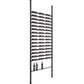 Matte black wine bottle post shelf rack with front slots and bottom bottle shelf
