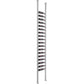Gray low-profile wine rack posts with horizontal bottle slots, two vertical rails.