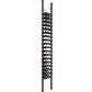 Black low-profile wine bottle post rack with stacked bottle cradles
