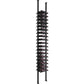 Black low-profile wine bottle post kit with rows of bottle cradles