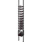 Freestanding wine bottle rack with black frame, horizontal rows, and bottom bottle crate