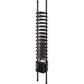 Freestanding wine bottle rack with black frame and bottom bottle crate