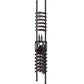 Low-profile wine box kit, tall black vertical wine rack with bottle slots and wine bottles