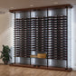 Evolution low-profile bottle display post kit, wall rack with dark rows of bottles